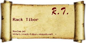 Rack Tibor névjegykártya